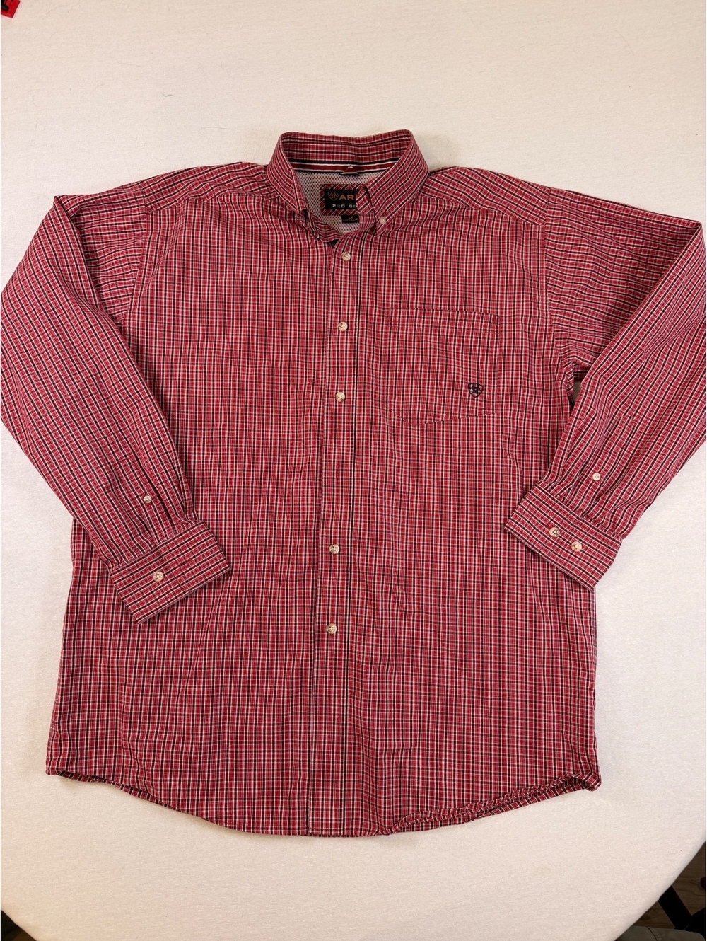 Ariat Pro Series Mens Large Plaid Button Down Shirt
